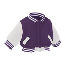 Bearwear Varsity Letterman Jacket - Purple with White Sleeves